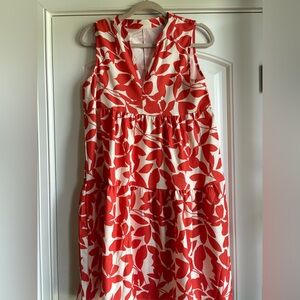 SHEIN Red and White Floral Dress